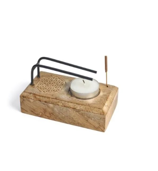 Quemador de Madera Palo Santo Flor de la Vida